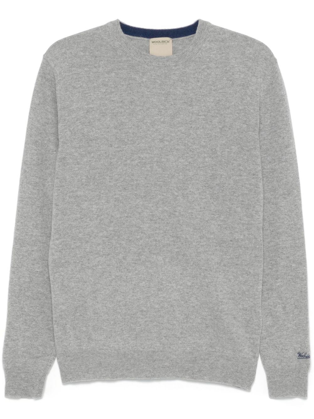 Woolrich logo刺绣毛衣 - 灰色