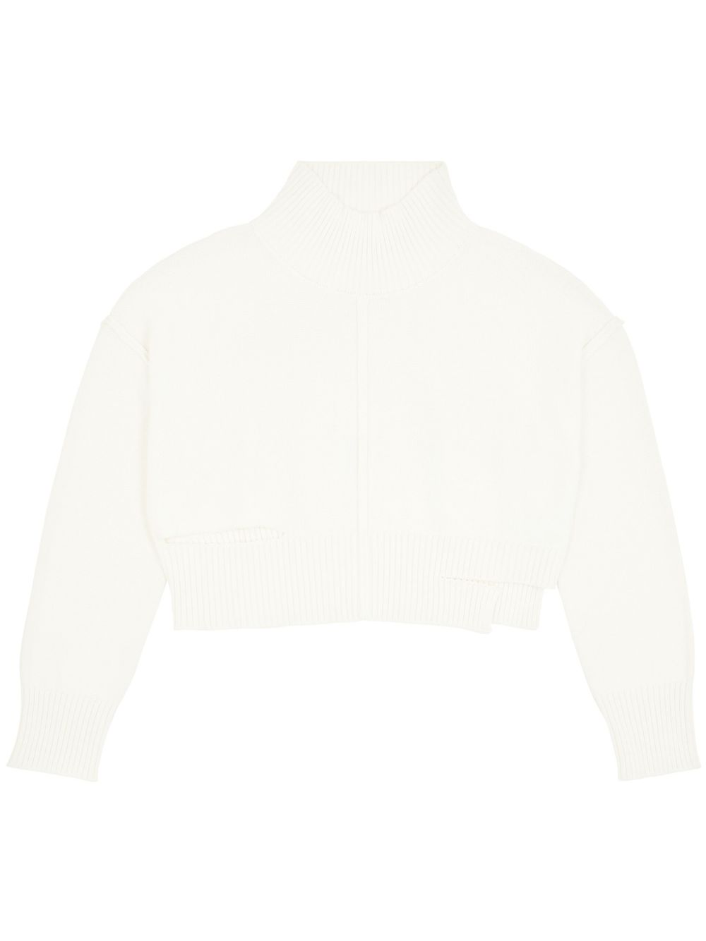 MM6 Maison Margiela 镂空高领毛衣 - 白色