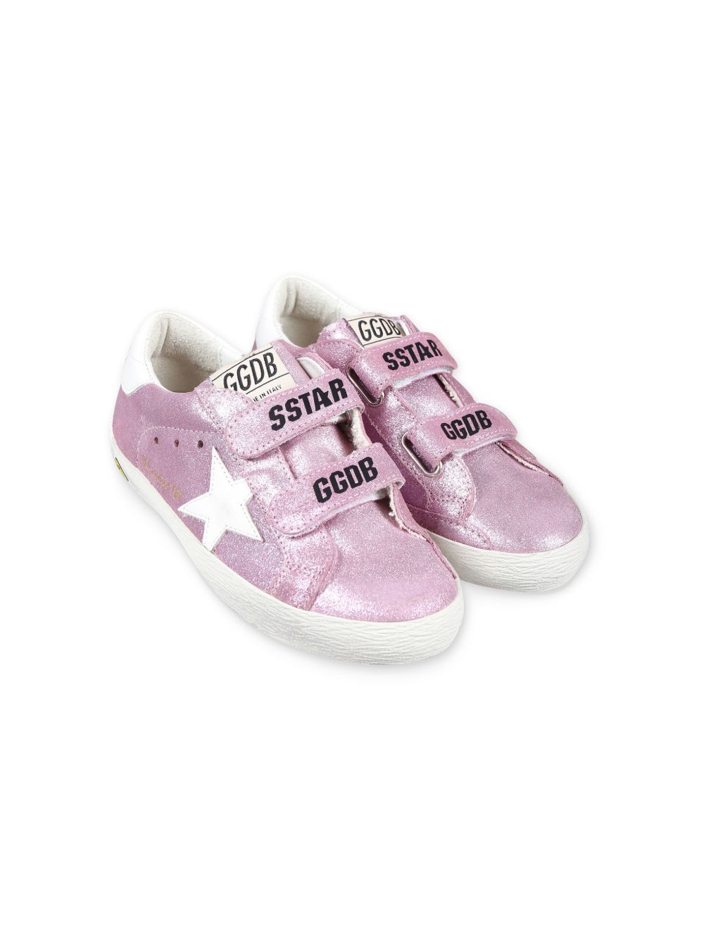 Golden Goose Kids Old School 皮质运动鞋 - 粉色