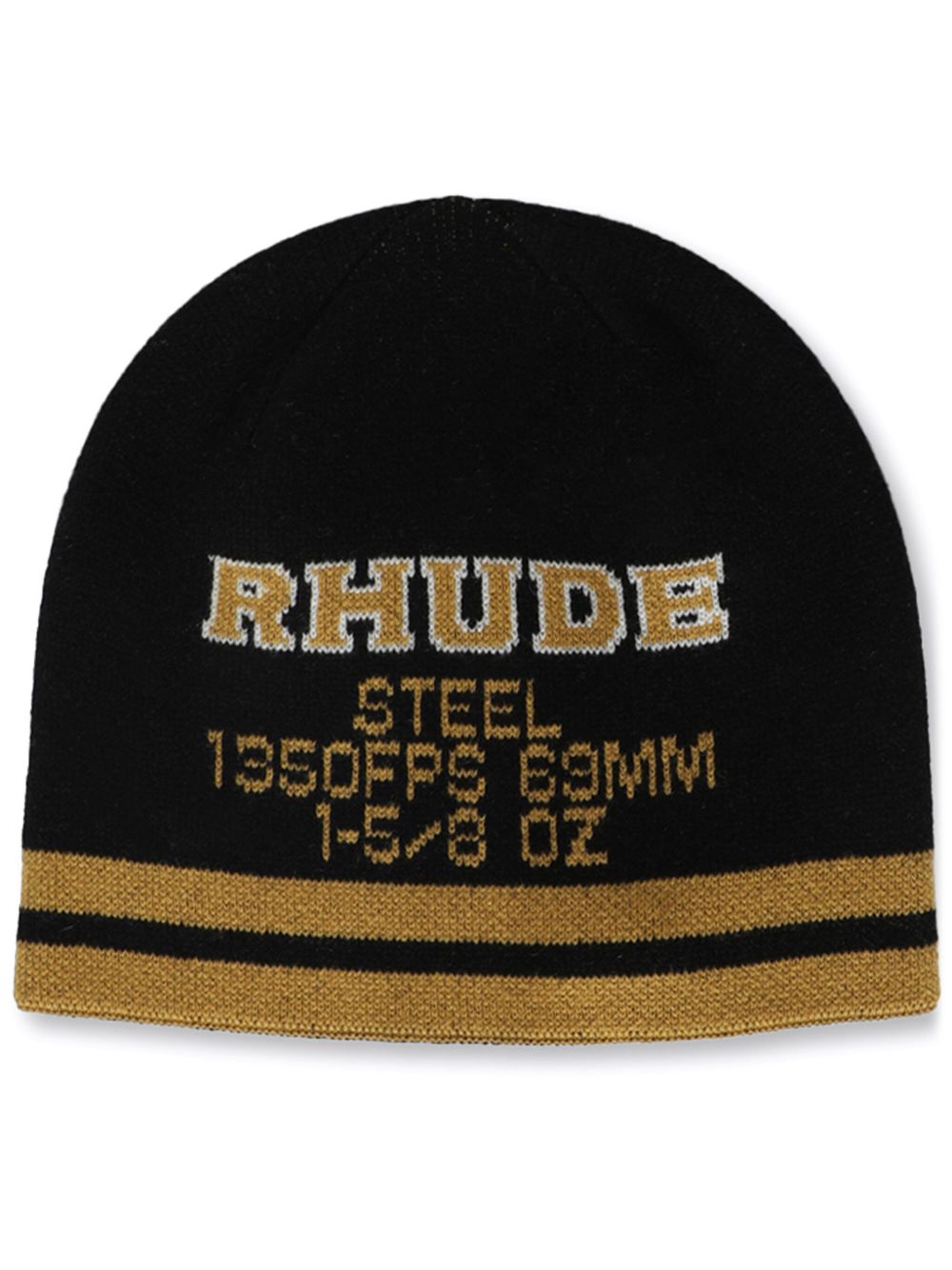 RHUDE logo嵌花针织套头帽 - 黑色