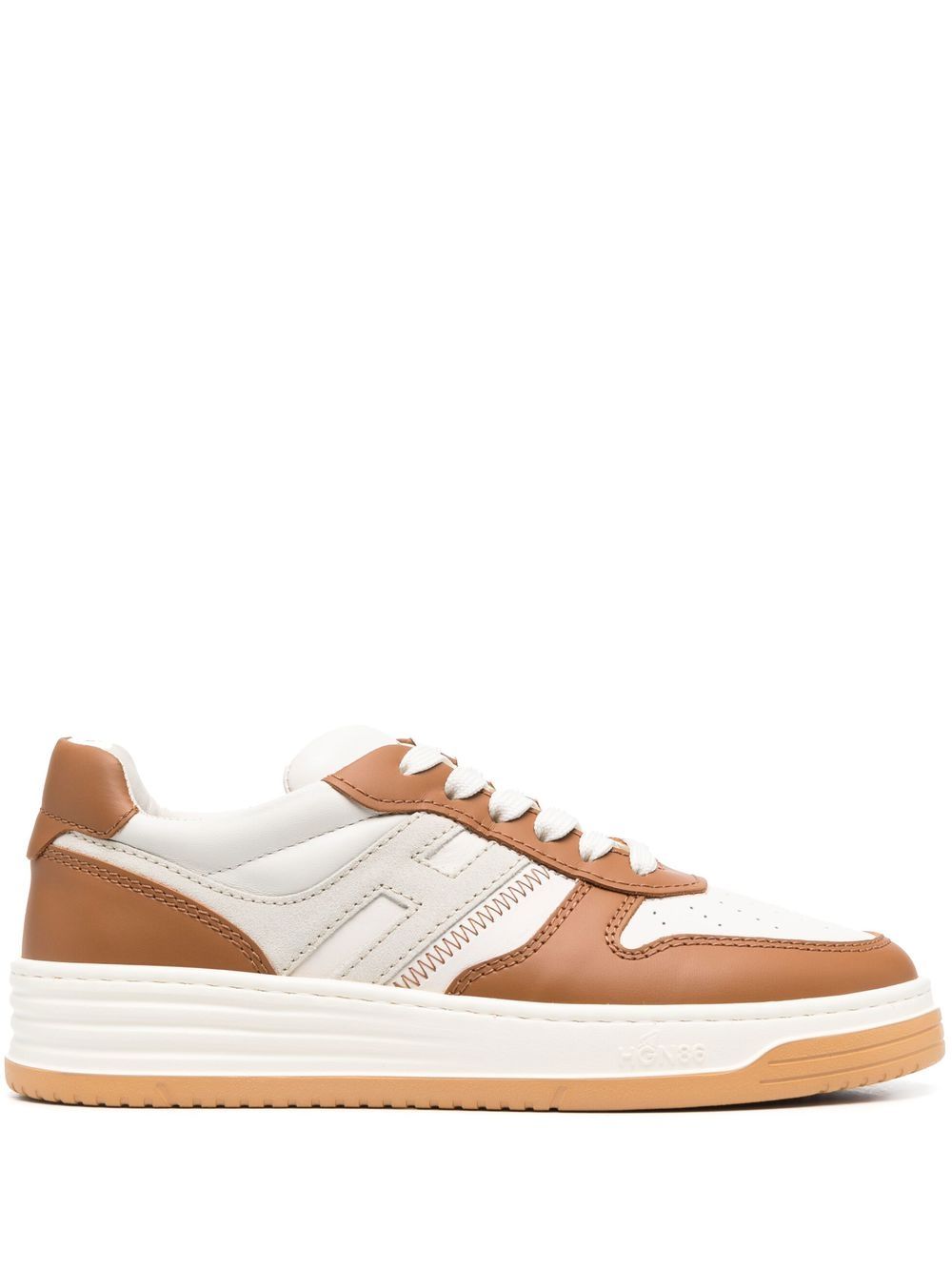 Hogan logo细节低帮运动鞋 - 褐色