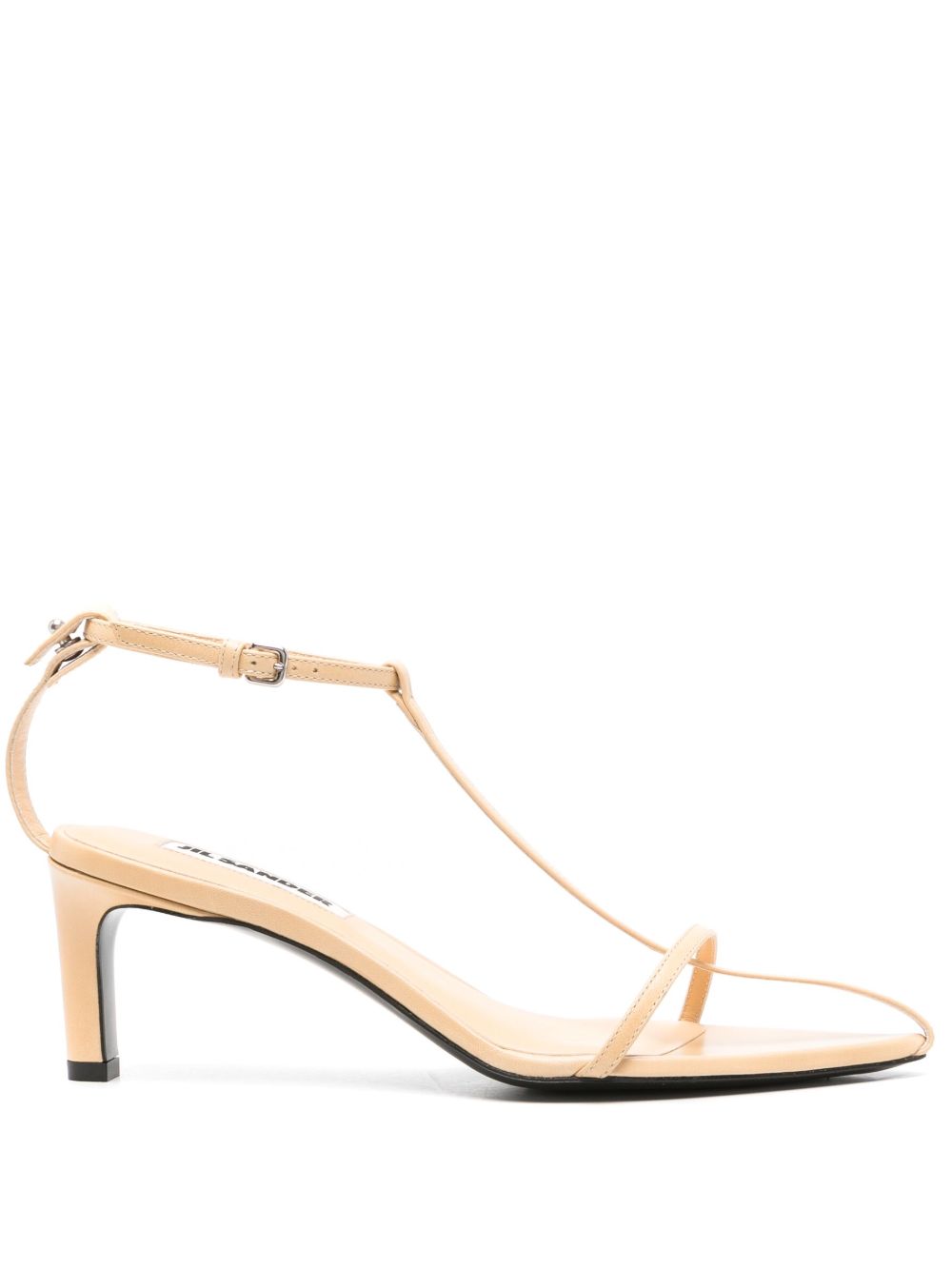 Jil Sander 皮质中跟凉鞋 - 中性色