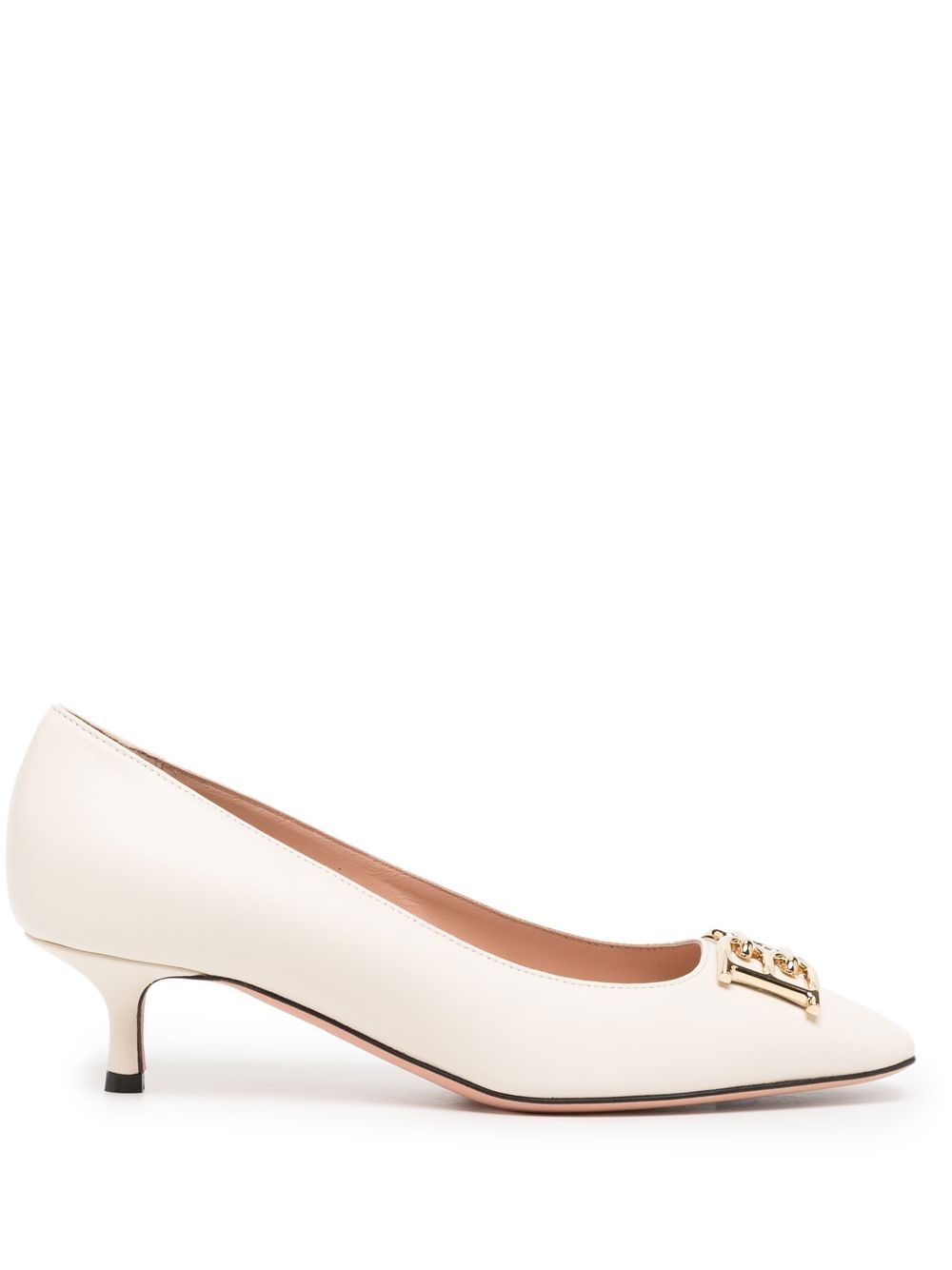 Bally Evanca 45 皮质高跟鞋 - 白色