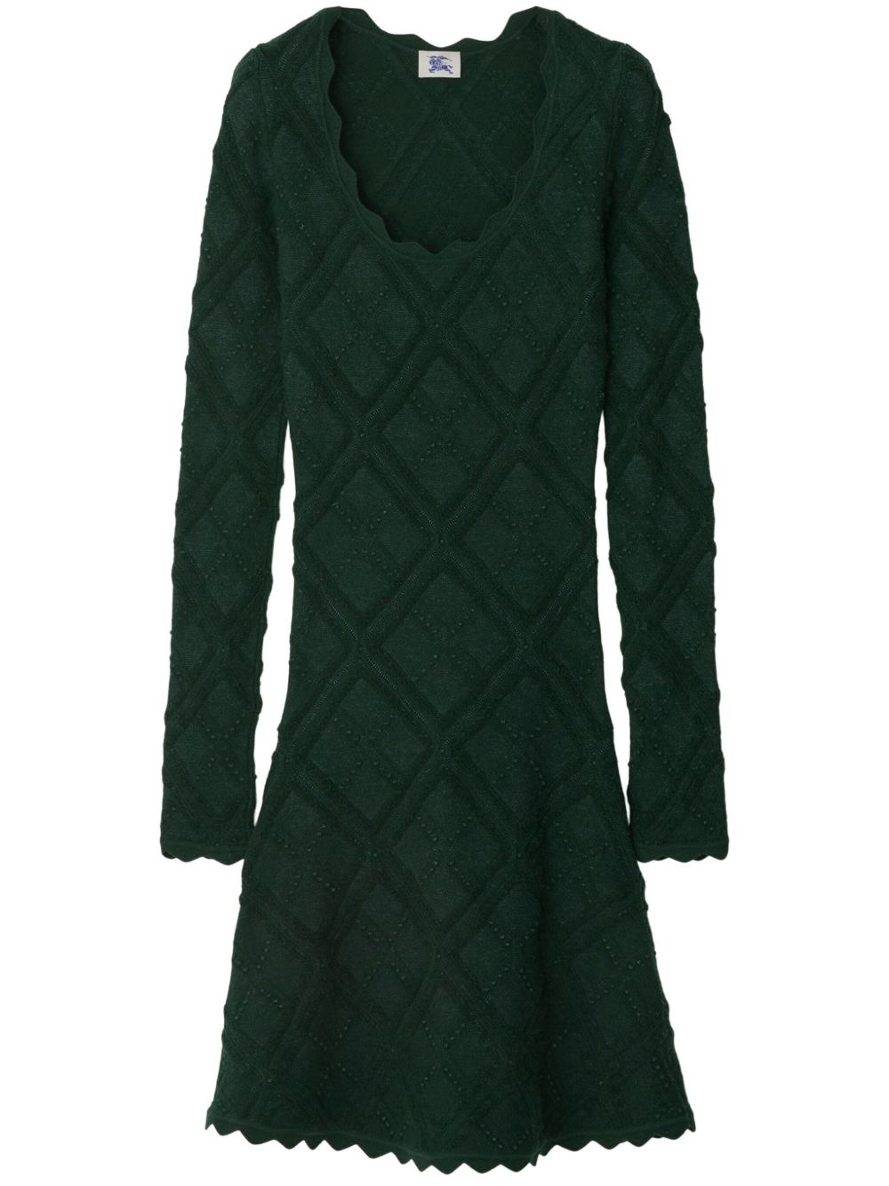 Burberry Aran 针织长袖连衣裙 - 绿色