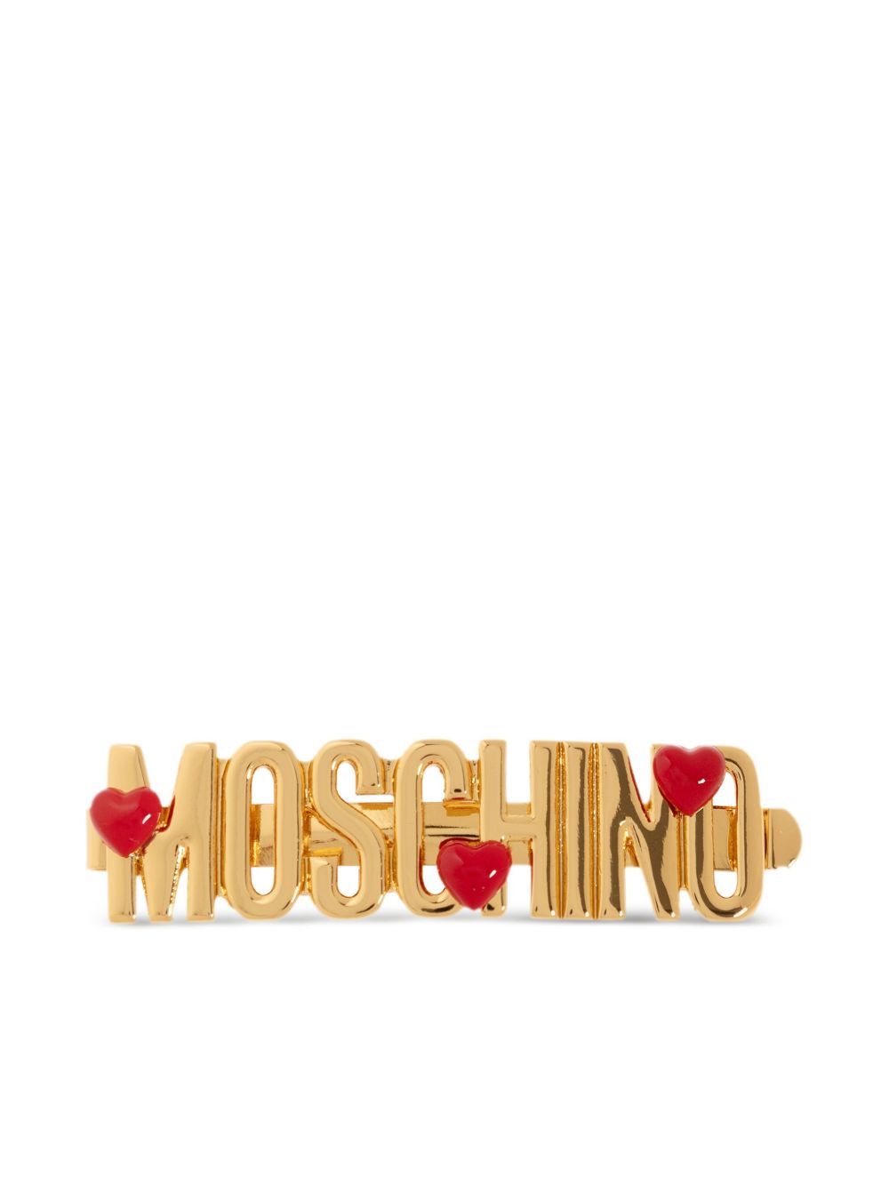 Moschino logo发夹 - 金色