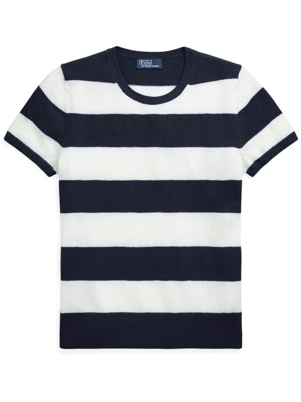 Polo Ralph Lauren 条纹针织羊绒上衣 - 白色