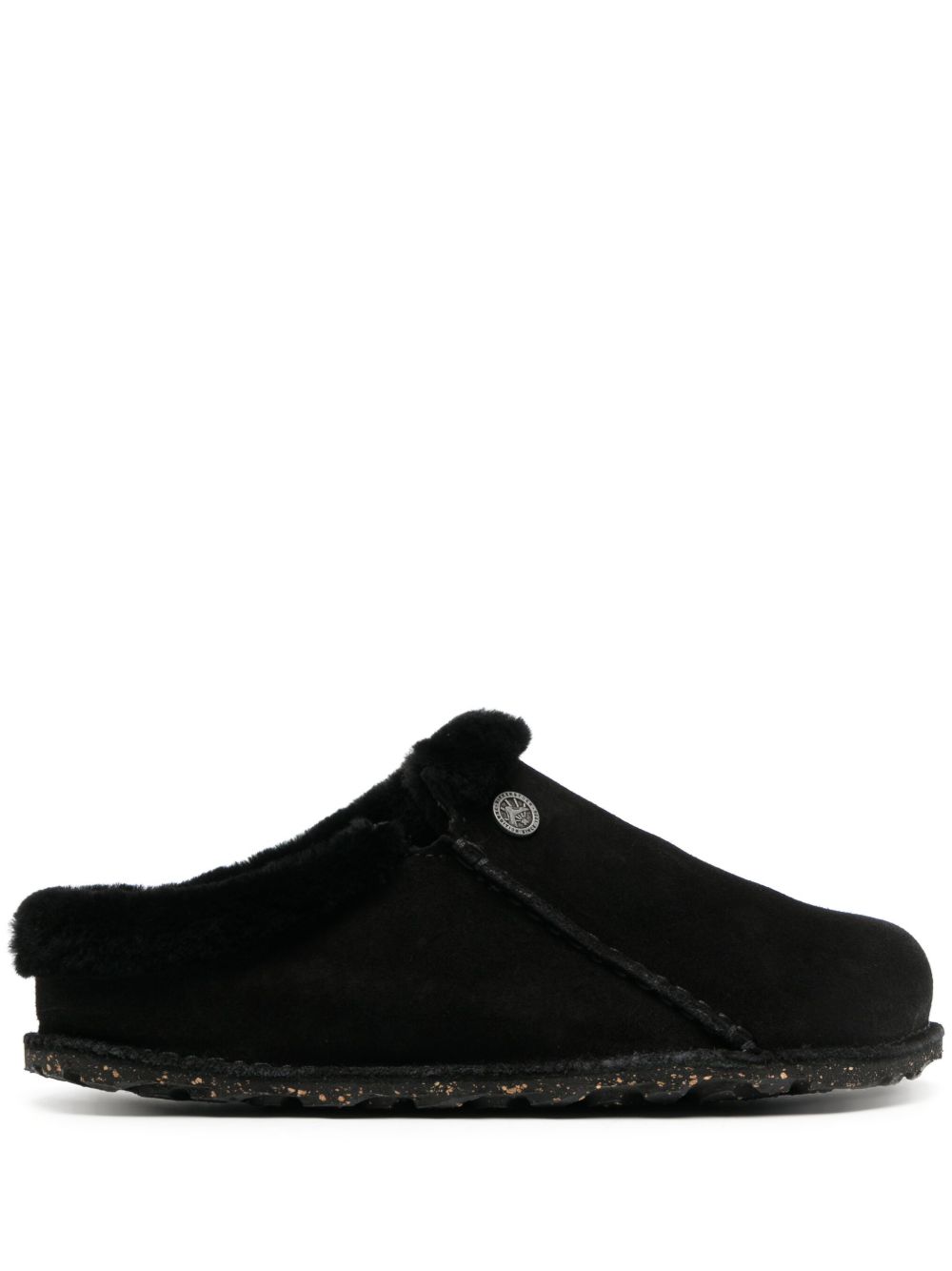 Birkenstock Zermatt Premium 绒面皮拖鞋 - 黑色
