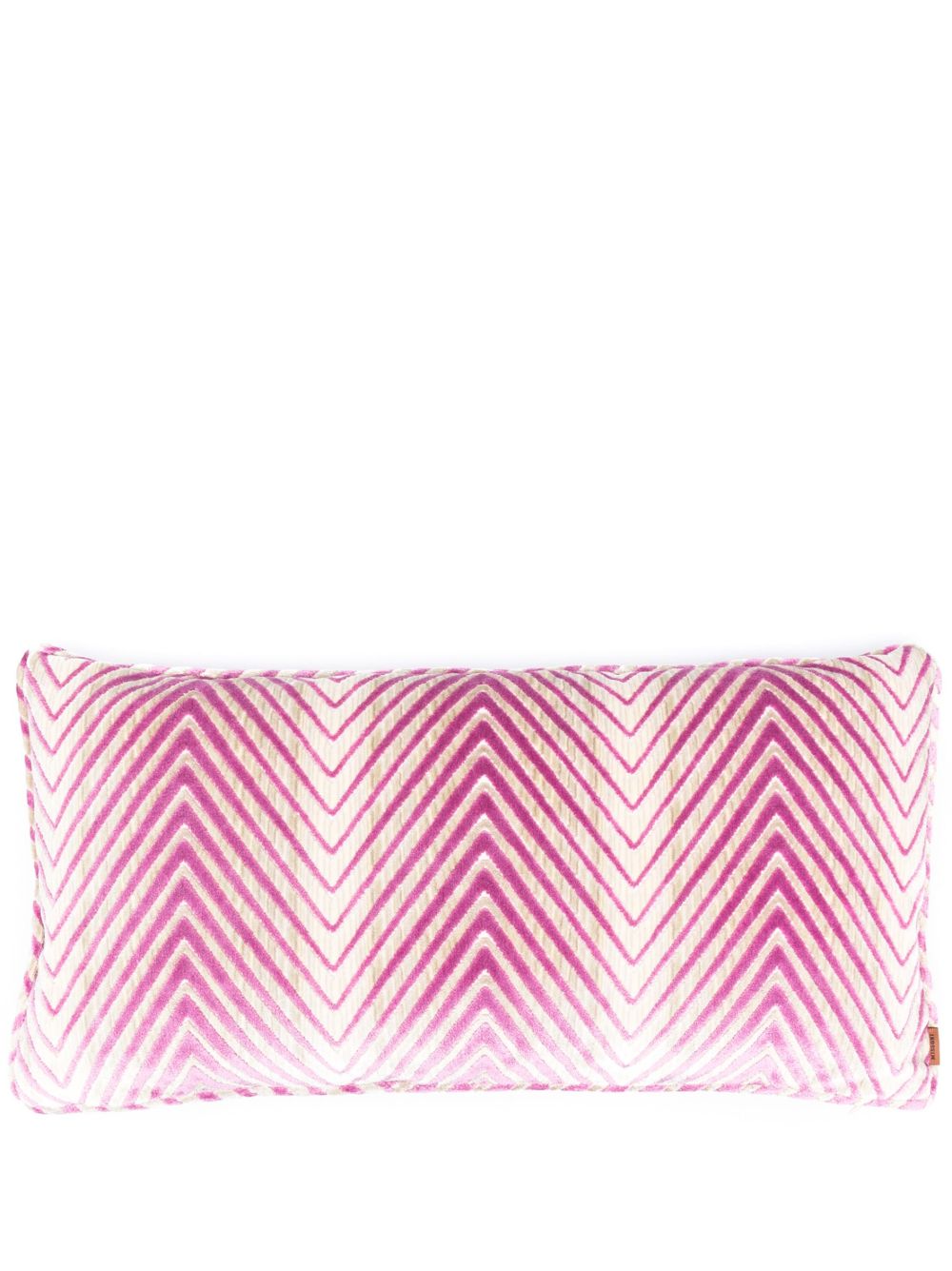 Missoni Home Z字形编织丝绒效果抱枕 - 中性色
