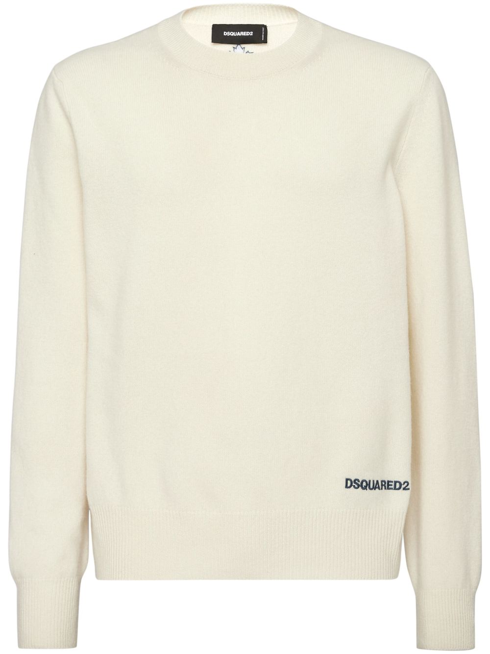 DSQUARED2 logo印花针织毛衣 - 白色