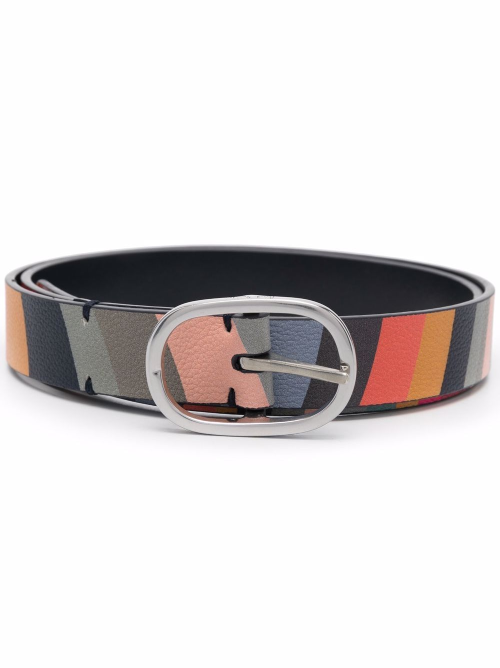 Paul Smith 条纹细腰带 - 橘色