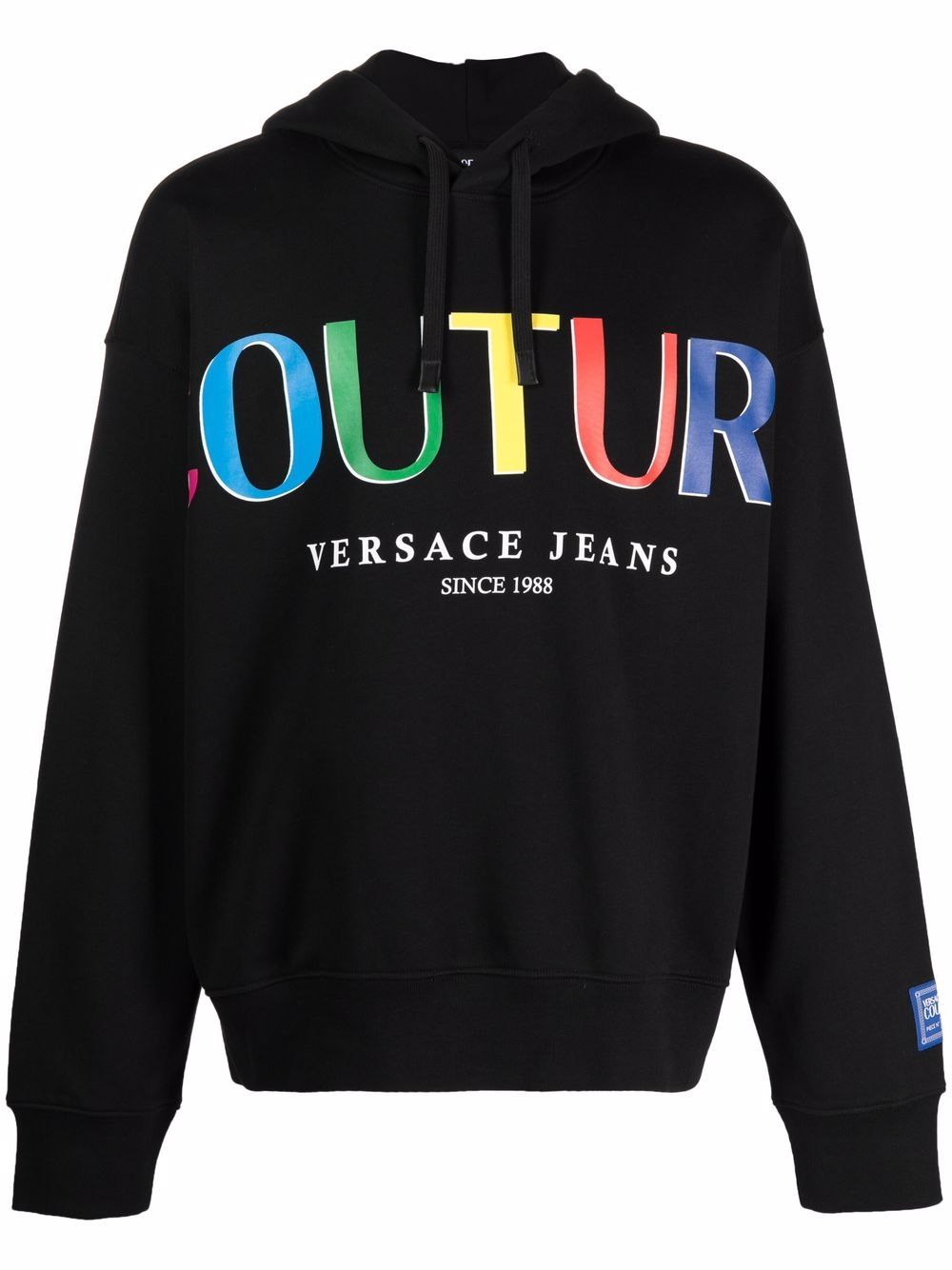 Versace Jeans Couture 范思哲 logo印花连帽衫 - 黑色