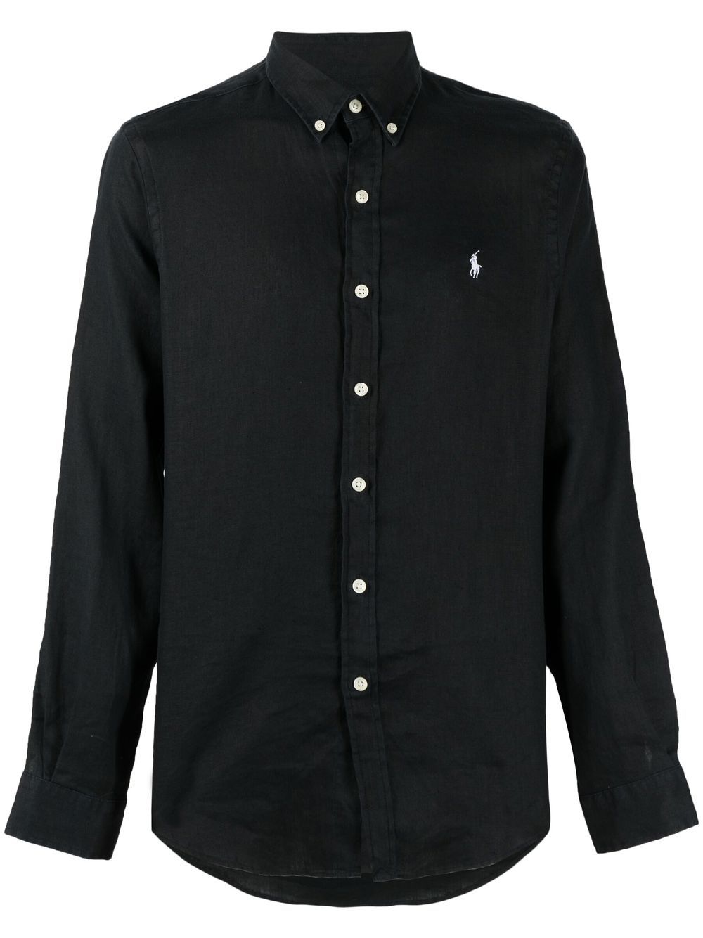 Polo Ralph Lauren logo扣角领衬衫 - 黑色