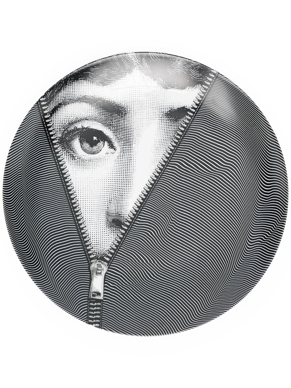 Fornasetti T&V 陶瓷壁饰圆盘 - 黑色