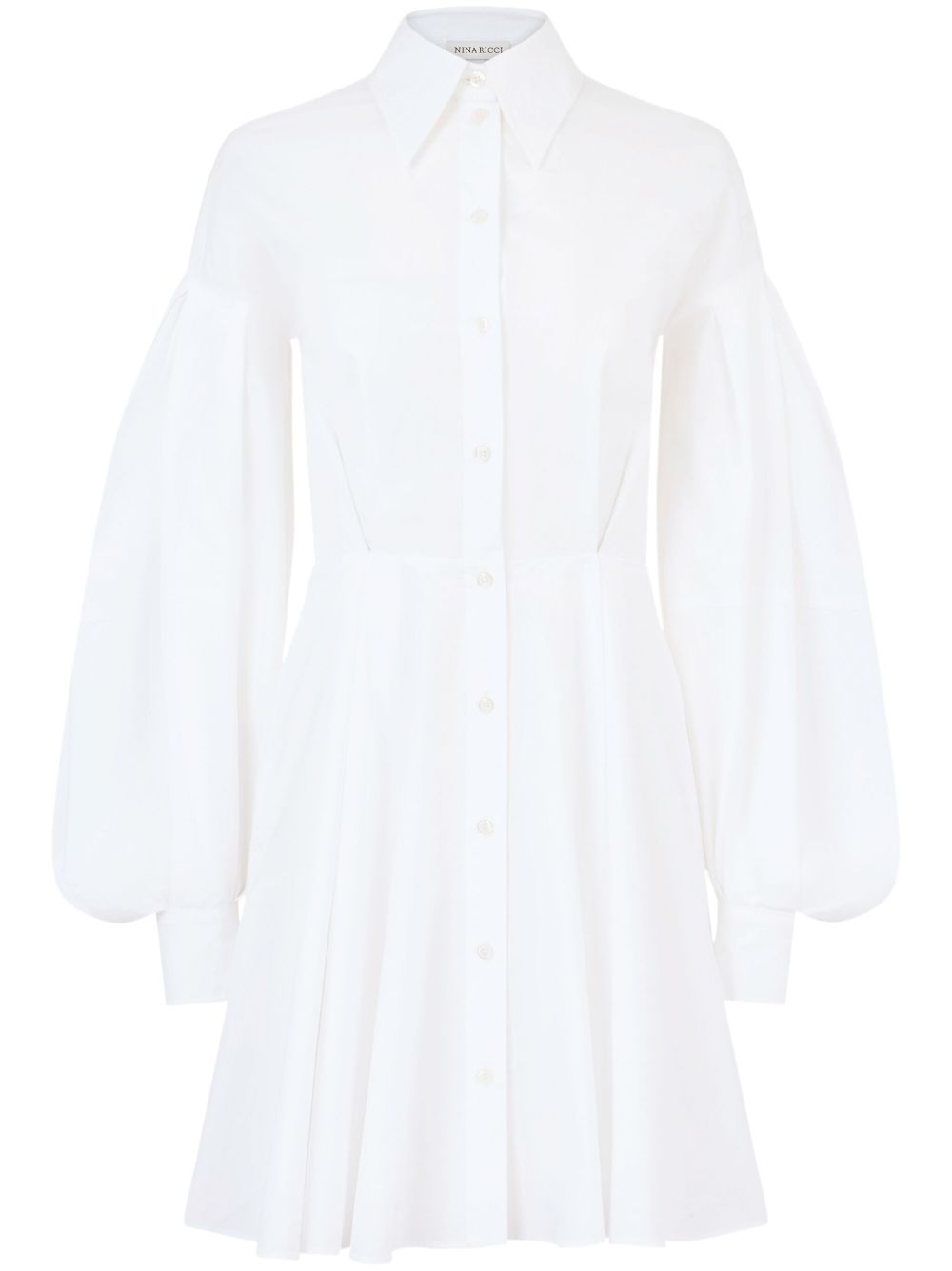 Nina Ricci 泡泡袖迷你连衣裙 - 白色