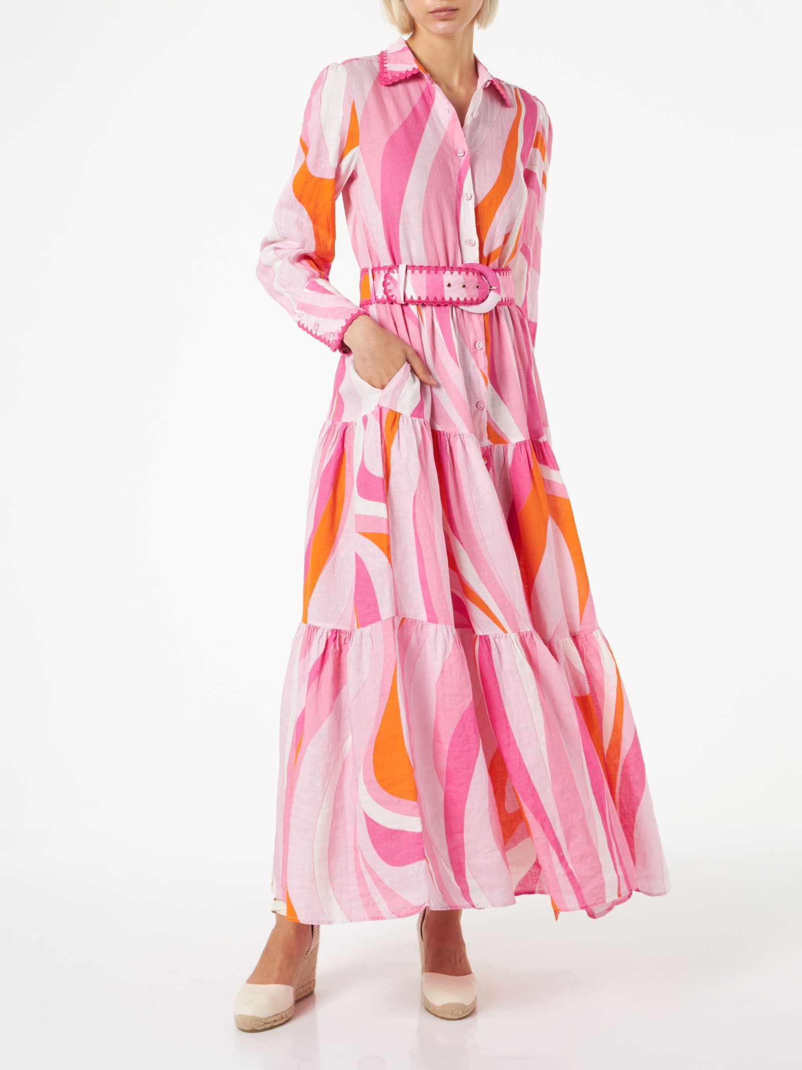 MC2 Saint Barth Multicolor Shape Wave Dress Marbella With Embroideries