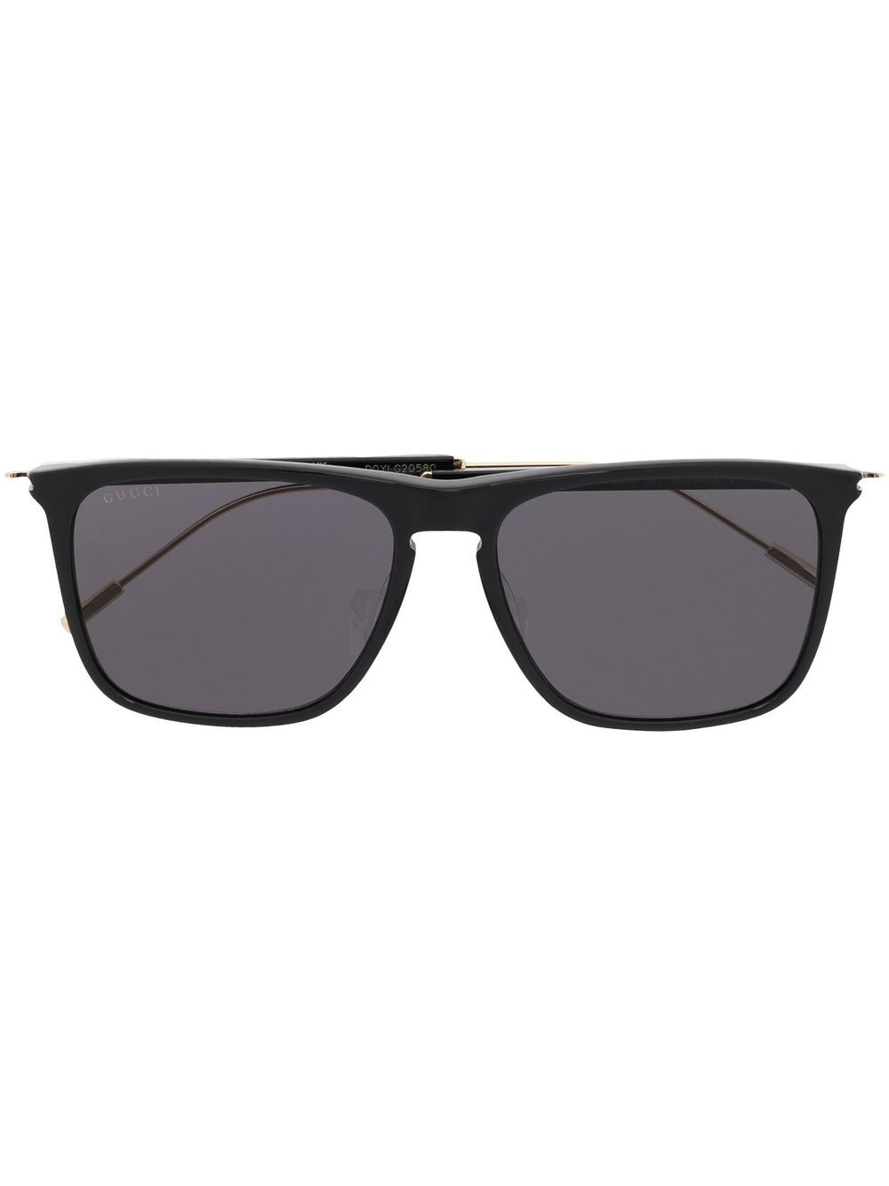 Gucci Eyewear logo方框太阳眼镜 - 黑色