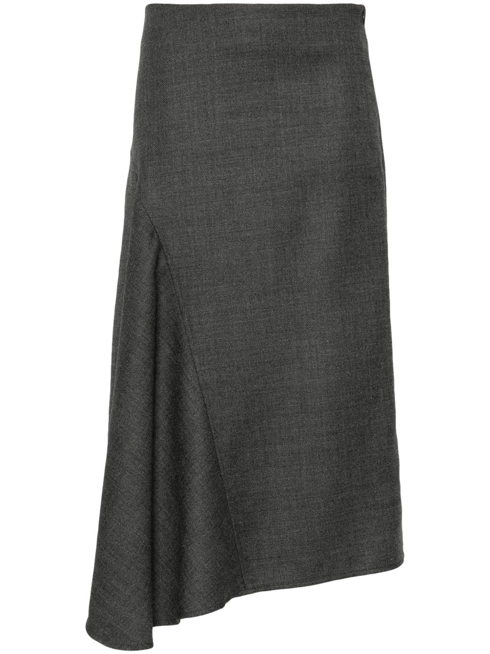 Brunello Cucinelli 羊毛中长半身裙 - 灰色