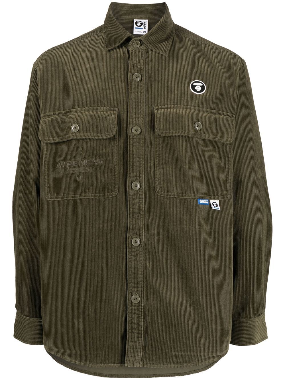 AAPE BY *A BATHING APE® logo刺绣衬衫式夹克 - 绿色