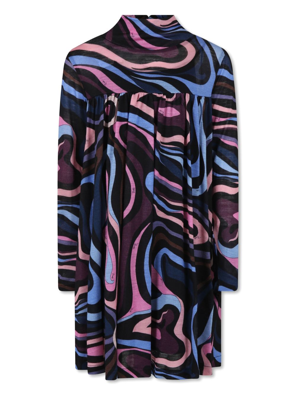 PUCCI Junior Marmo 印花羊毛连衣裙 - 黑色
