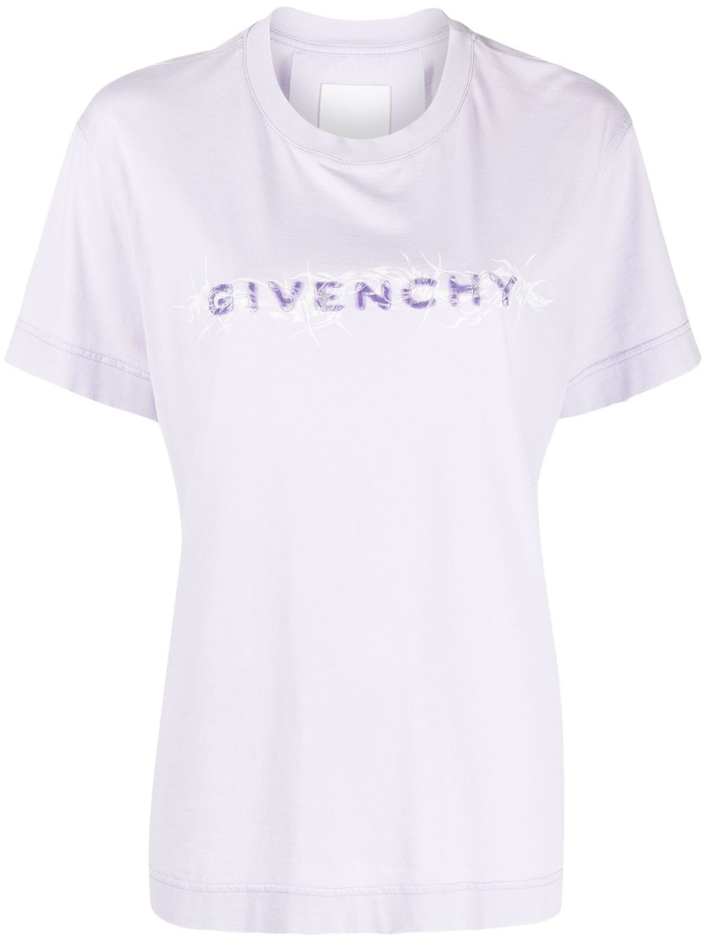 Givenchy logo印花棉T恤 - 紫色