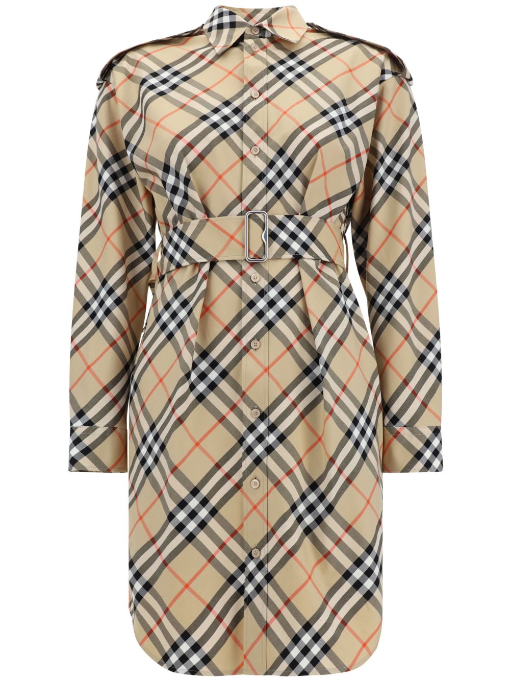 Burberry Vintage Check 棉衬衫裙 - 褐色