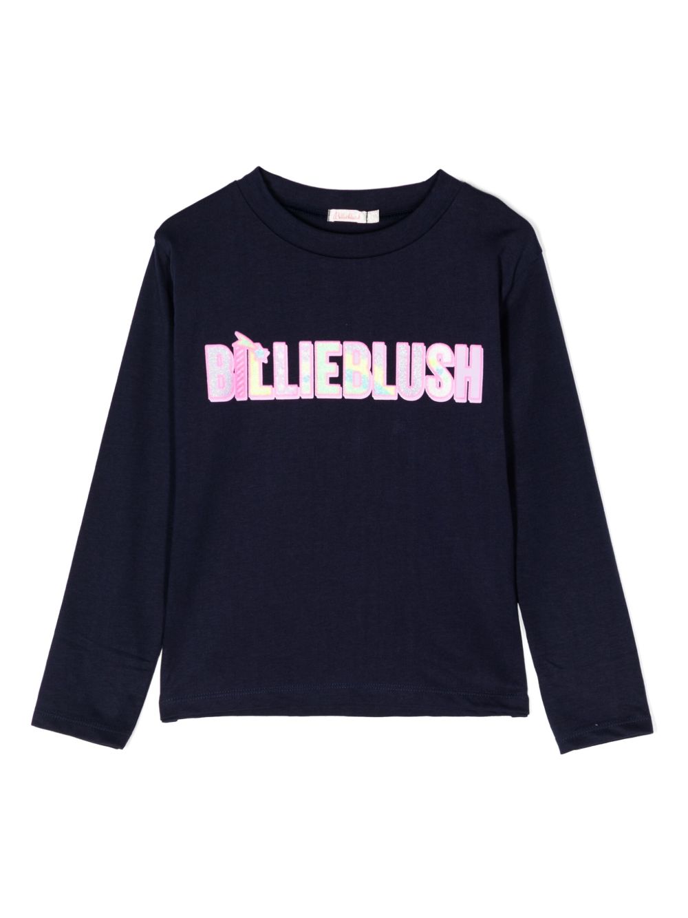 Billieblush logo印花棉T恤 - 蓝色