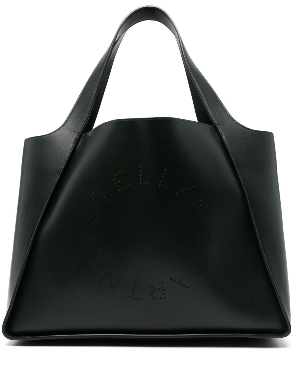 Stella McCartney logo穿孔皮质单肩包 - 绿色