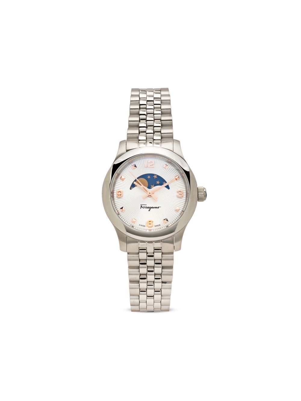 Ferragamo Duo Moonphase 28毫米腕表 - 银色