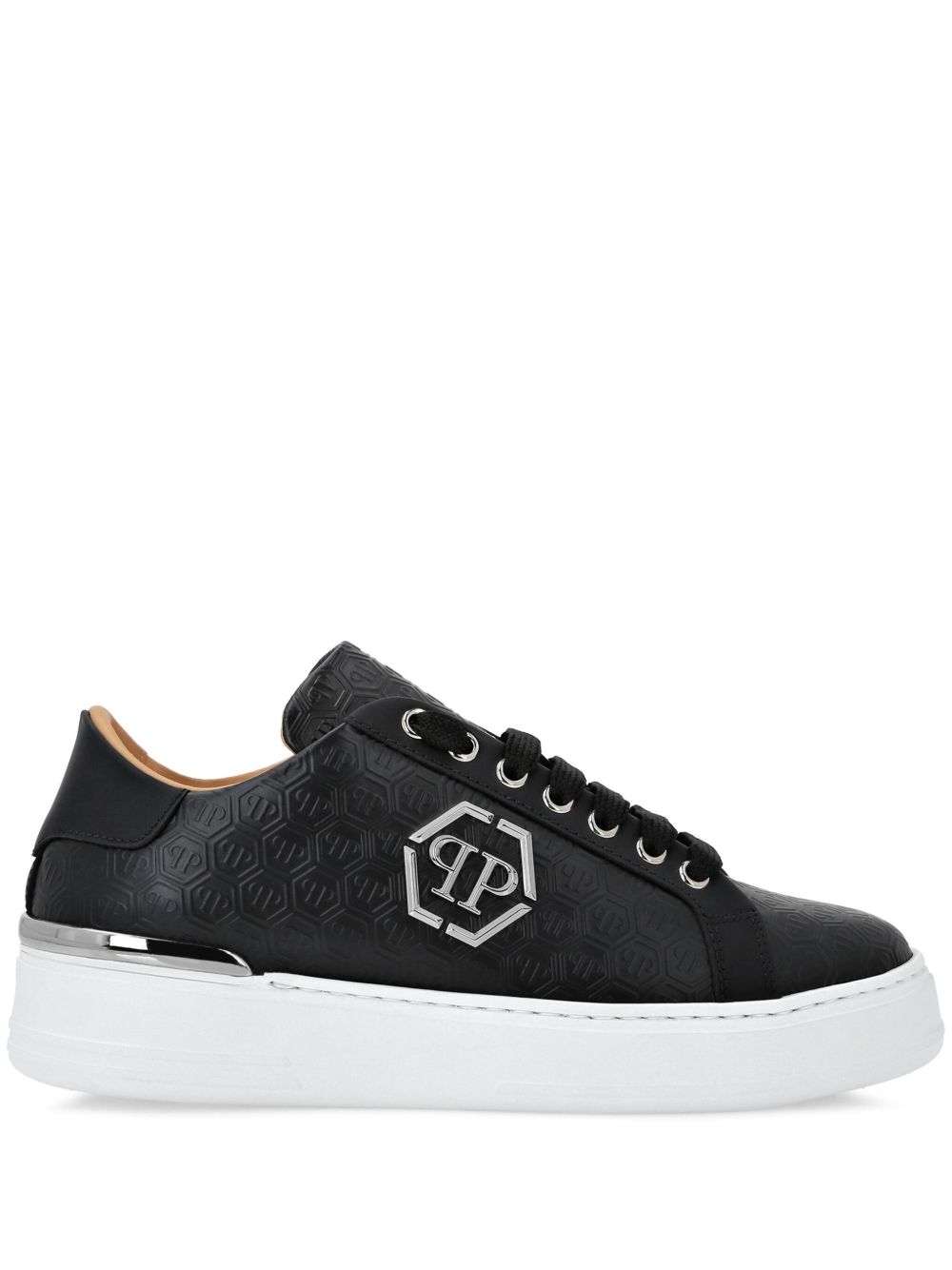Philipp Plein 经典logo低帮运动鞋 - 黑色