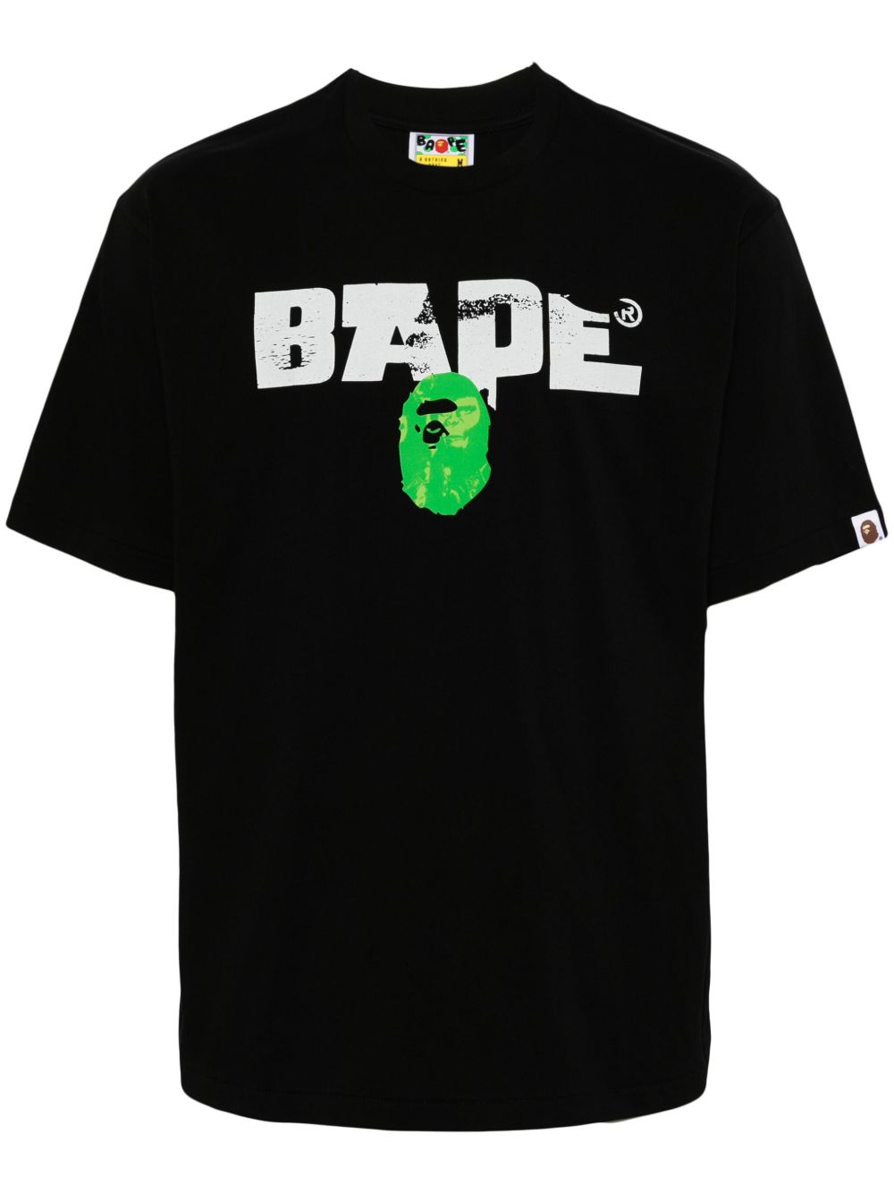 A BATHING APE® 图案印花棉T恤 - 黑色