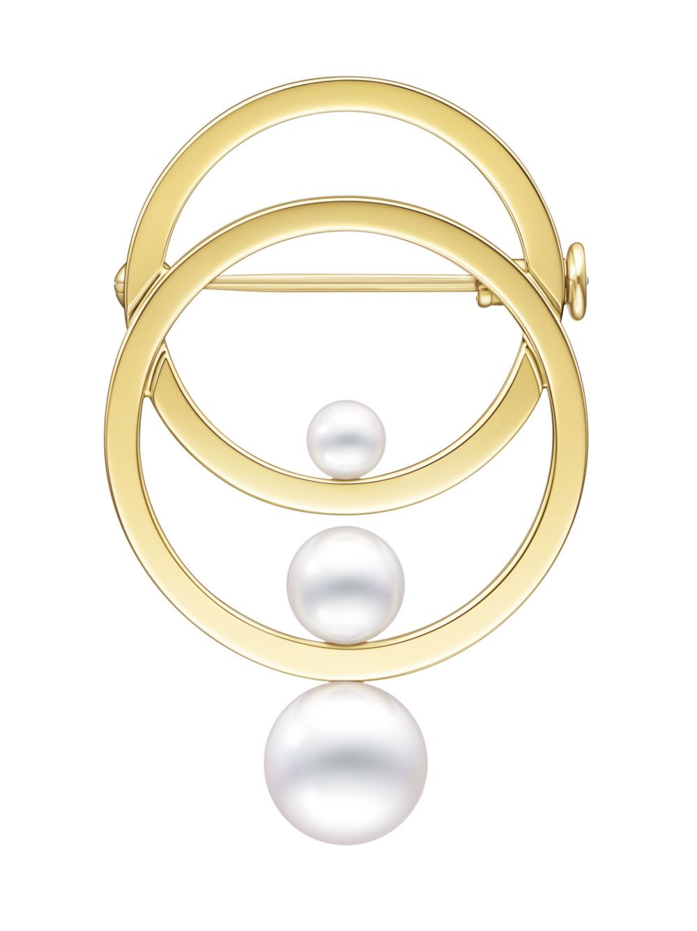 TASAKI 18K黄金 Collection Line Cosmic 阿古屋珍珠胸针 - 金色