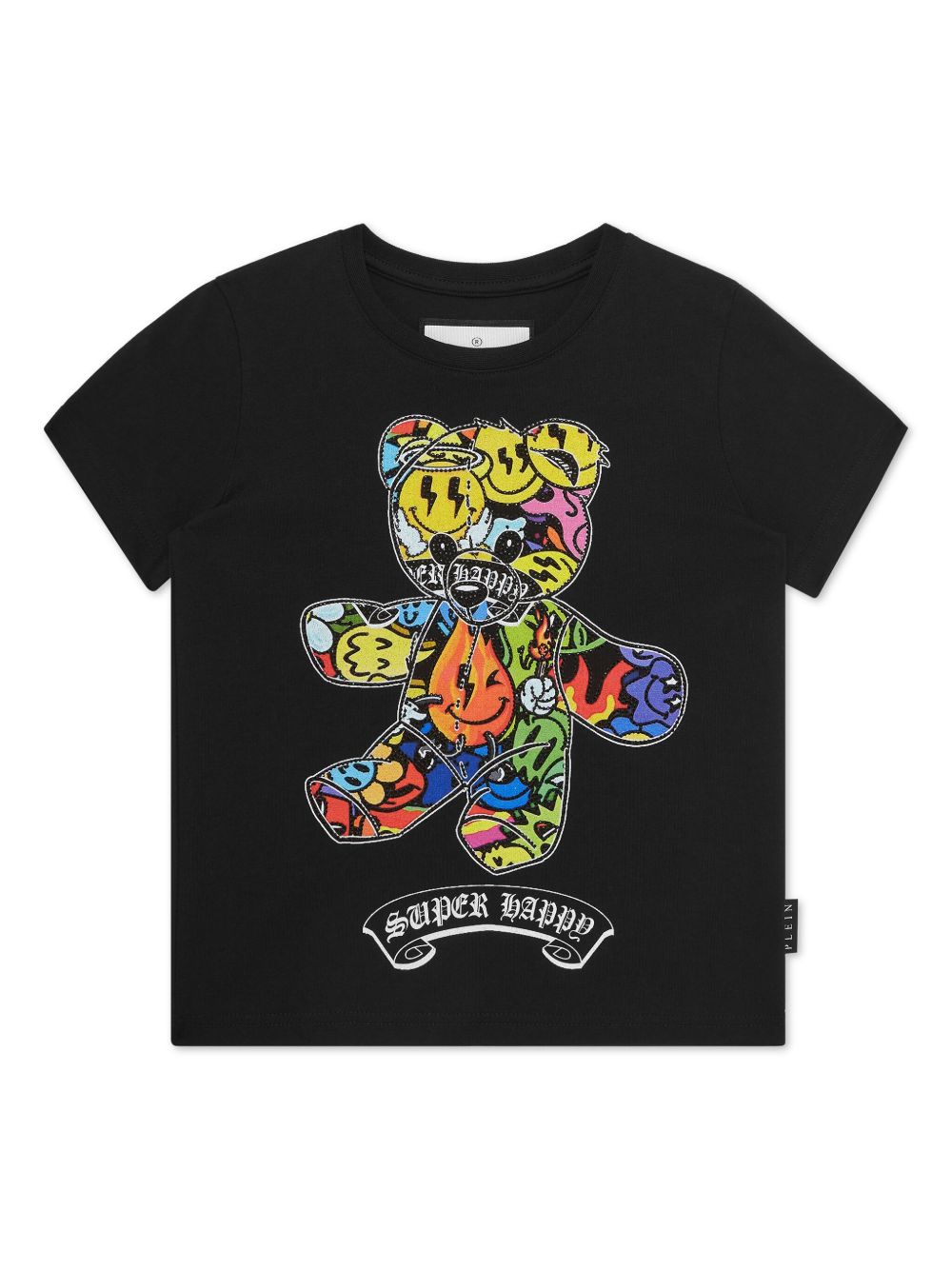 Philipp Plein Junior Teddy Bear 印花T恤 - 黑色