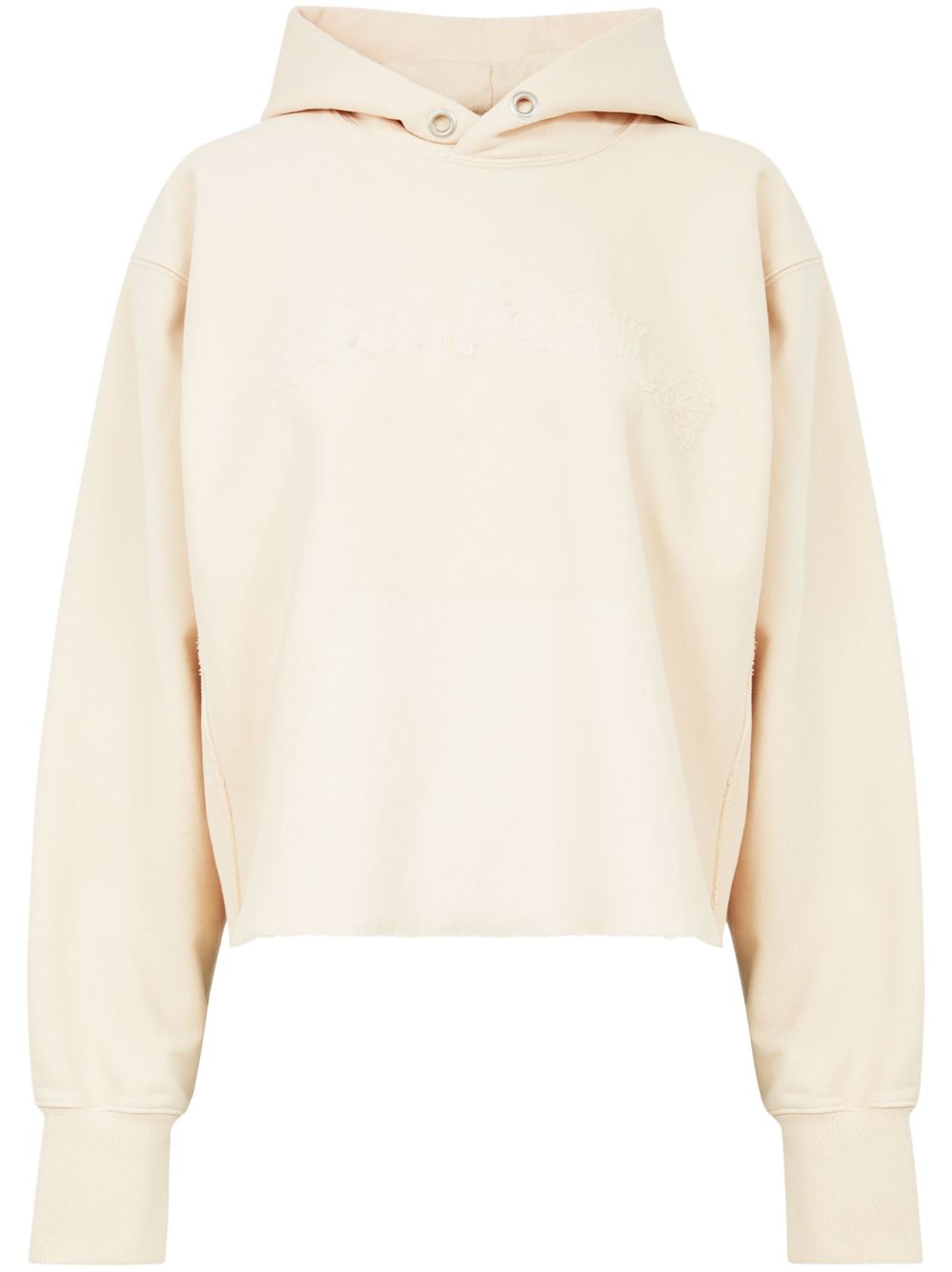 Maison Margiela logo刺绣棉连帽衫 - 中性色