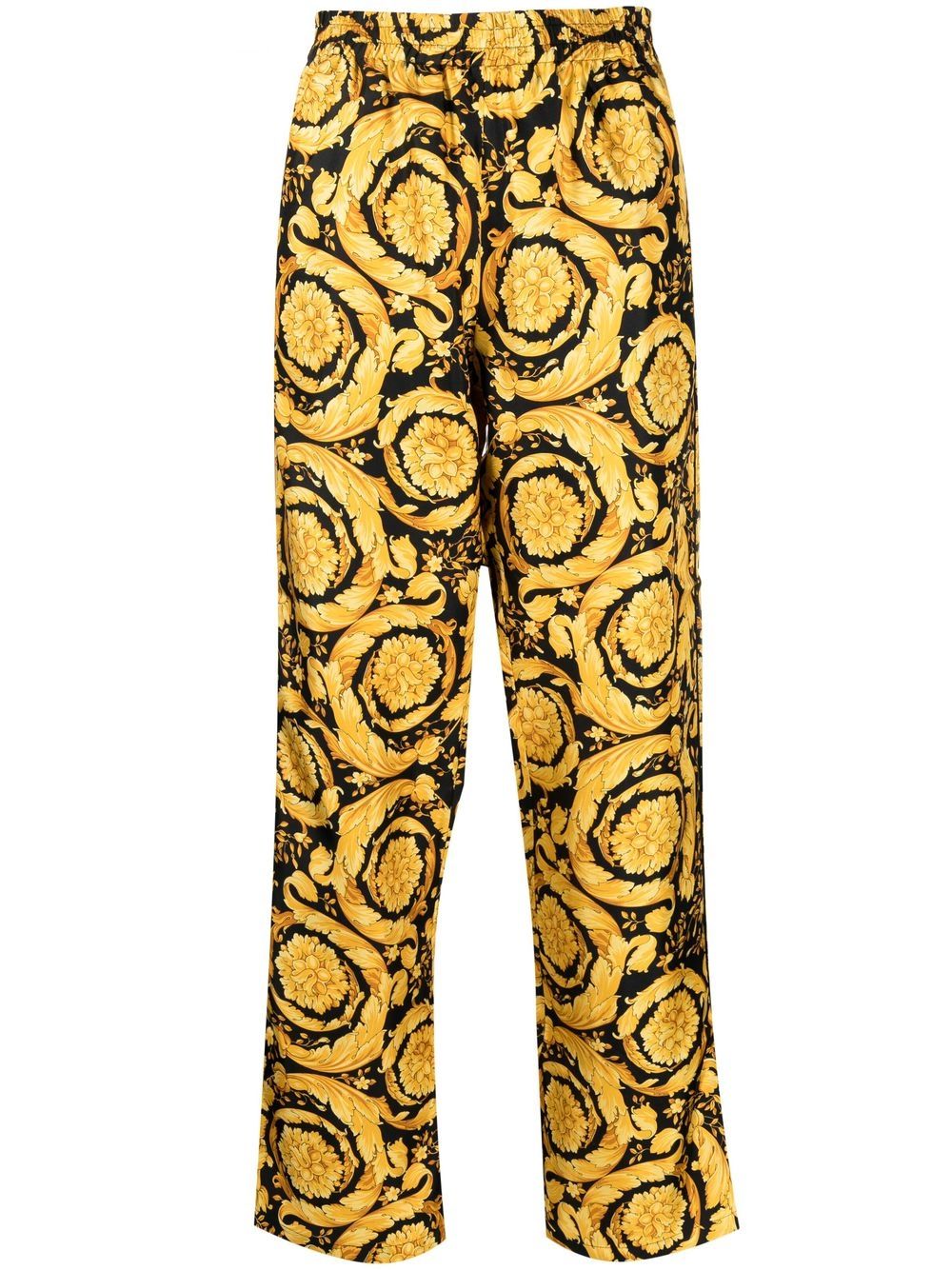 Versace Barocco 印花睡裤 - 黑色