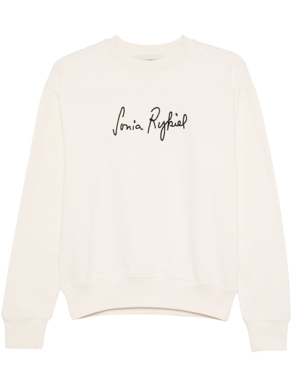 Sonia Rykiel logo刺绣卫衣 - 白色
