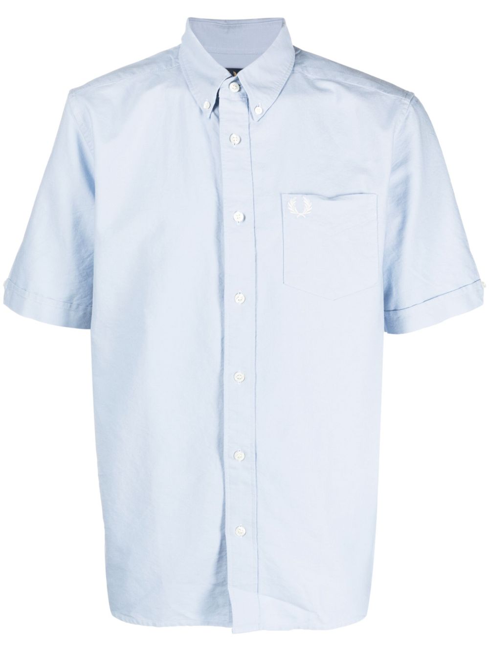 Fred Perry 短袖棉衬衫 - 蓝色