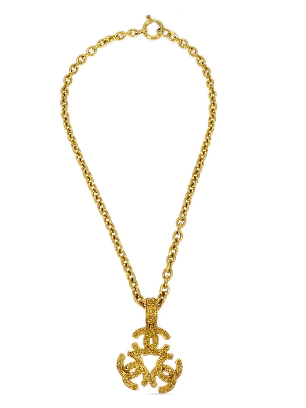 CHANEL Pre-Owned Triple CC 吊饰项链（1994年典藏款） - 金色