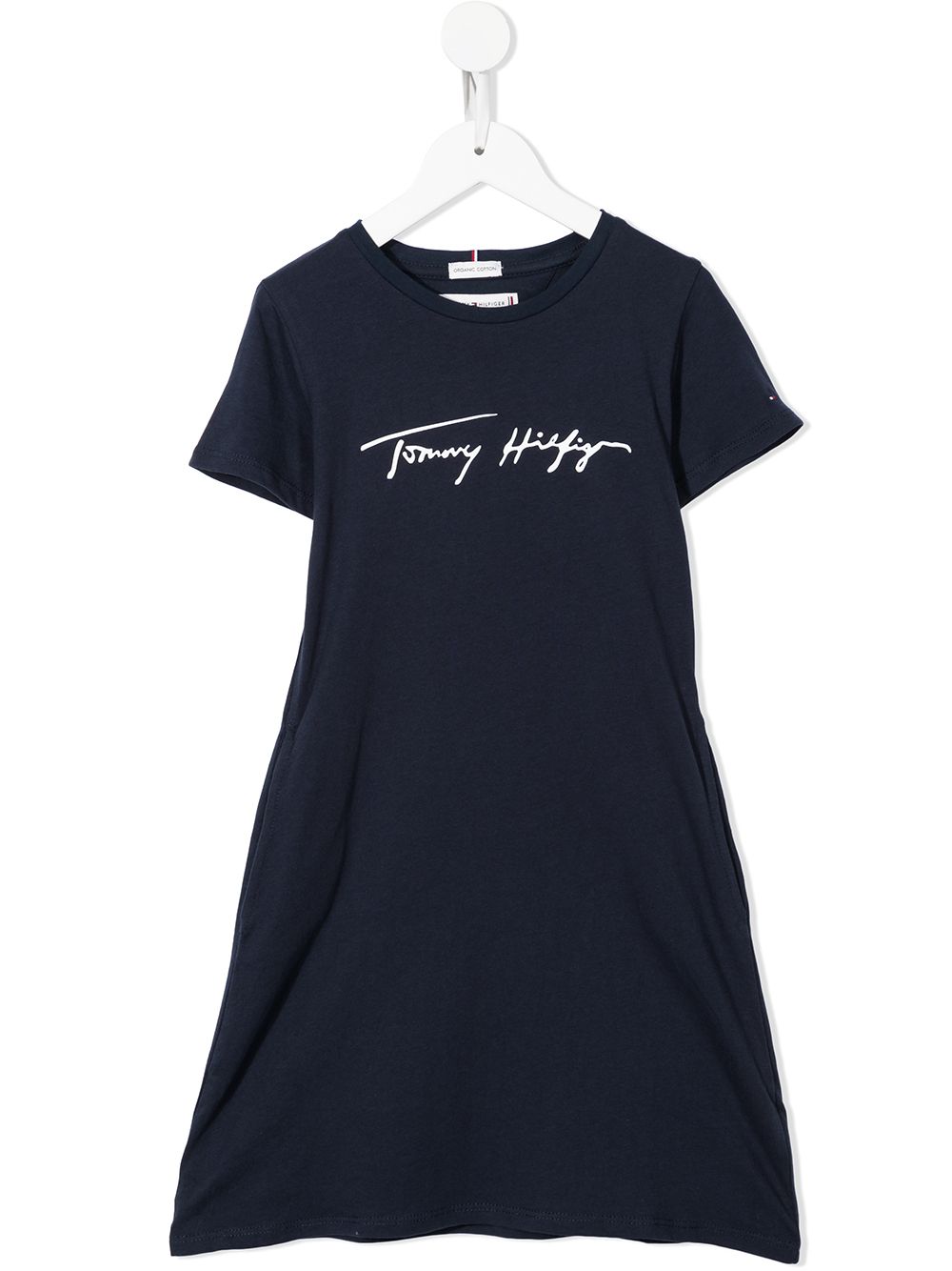 Tommy Hilfiger Junior logo印花T恤式连衣裙 - 蓝色