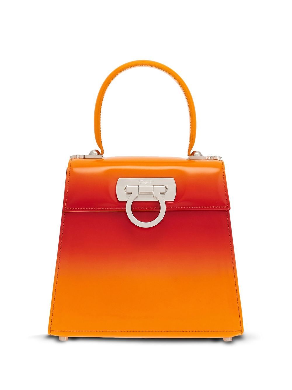 Ferragamo Iconic 顶置手柄手提包 - 橘色