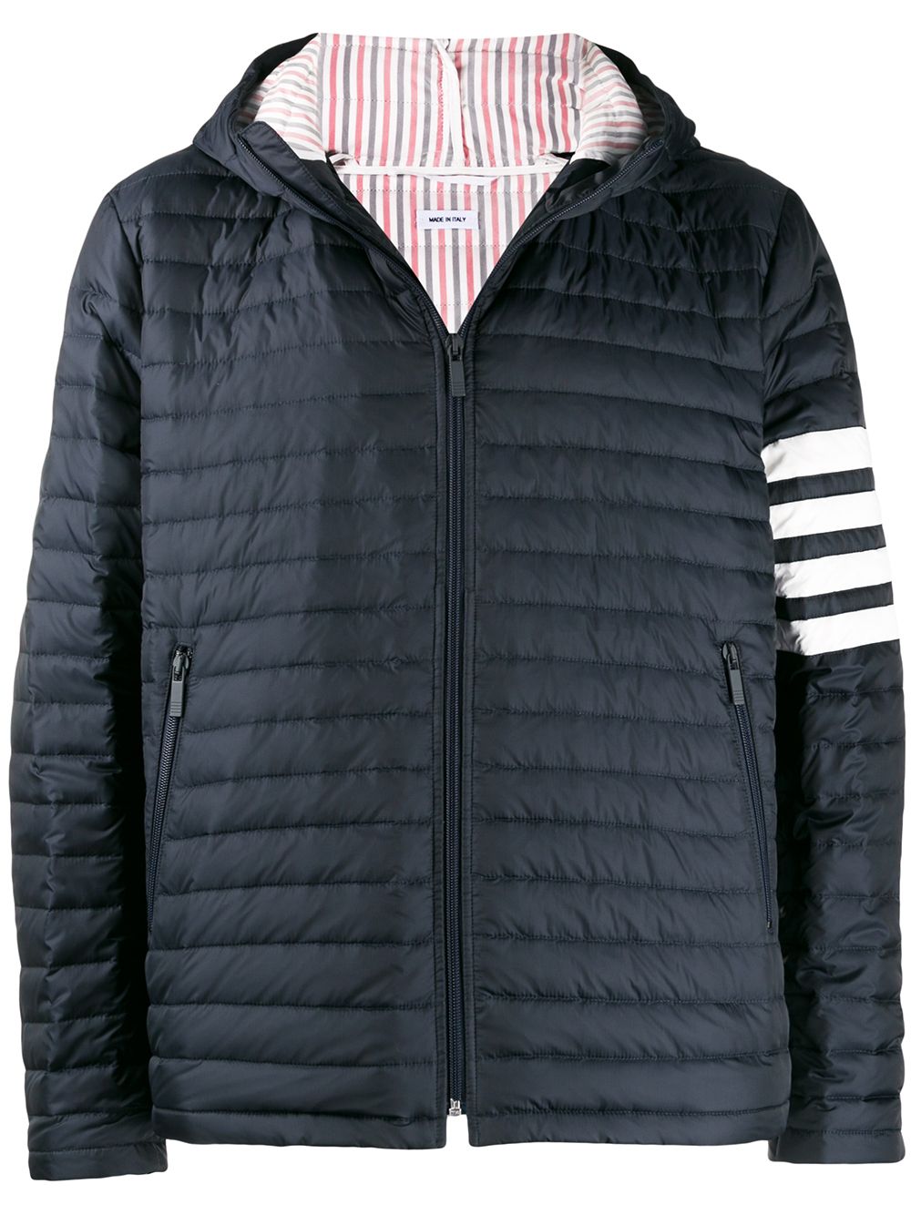Thom Browne 四条纹衬垫夹克 - 蓝色
