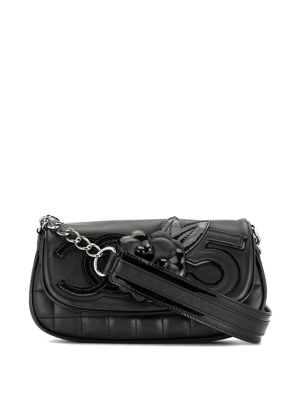 CHANEL Pre-Owned Camellia No.5 单肩包 - 黑色