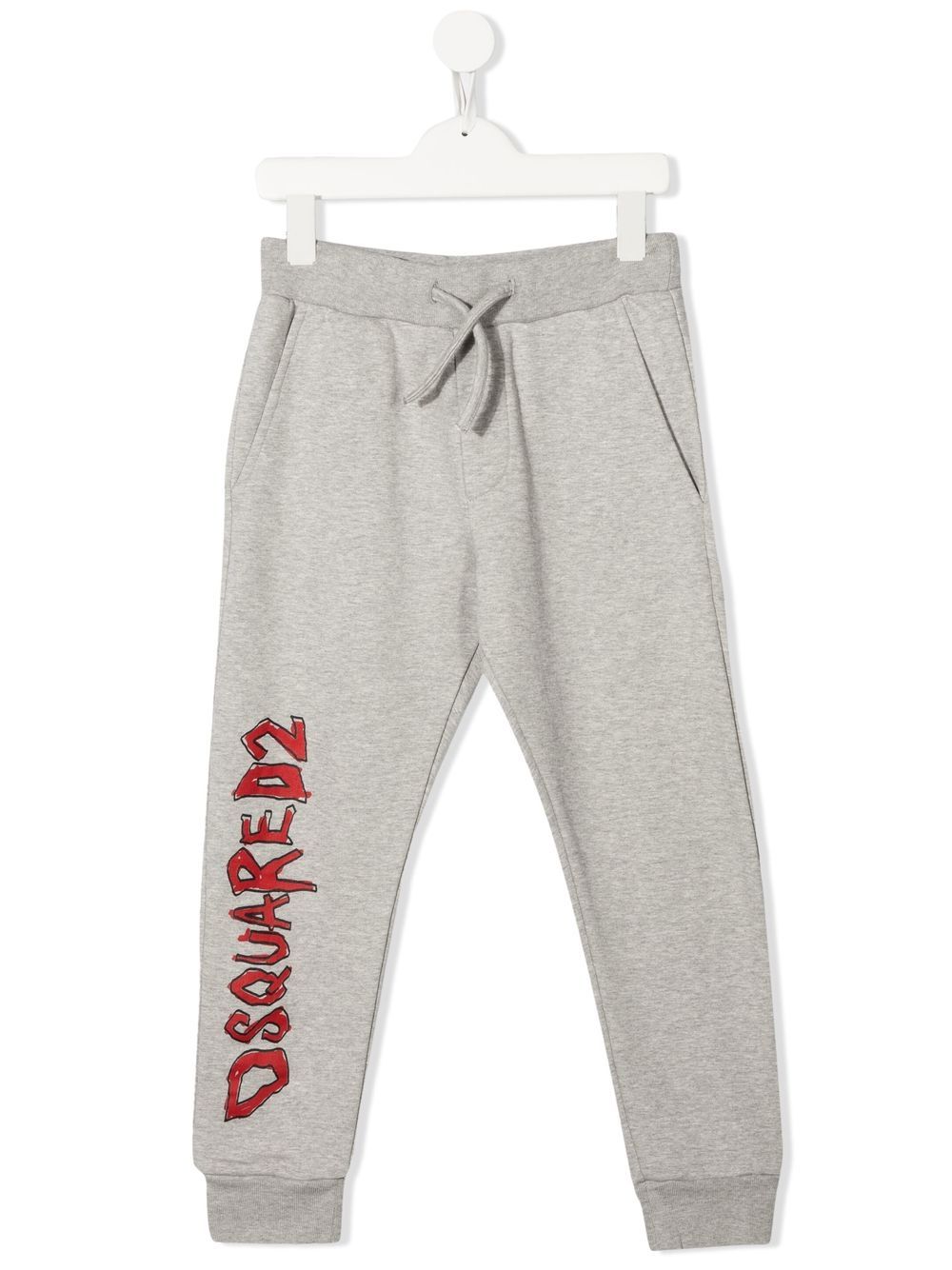DSQUARED2 KIDS D2次方 logo印花混色效果运动裤 - 灰色