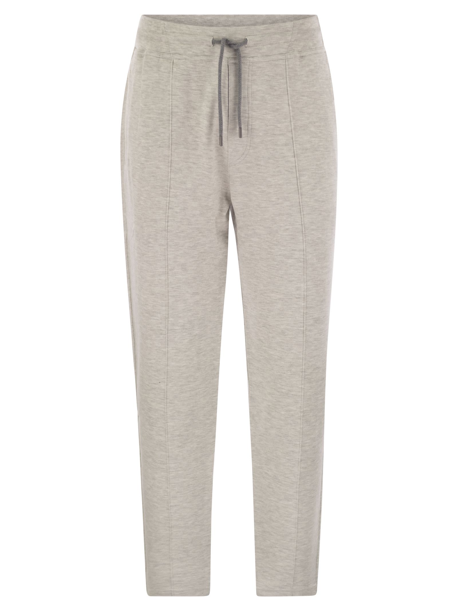 Brunello Cucinelli Pearl Grey Cotton Fleece Trousers