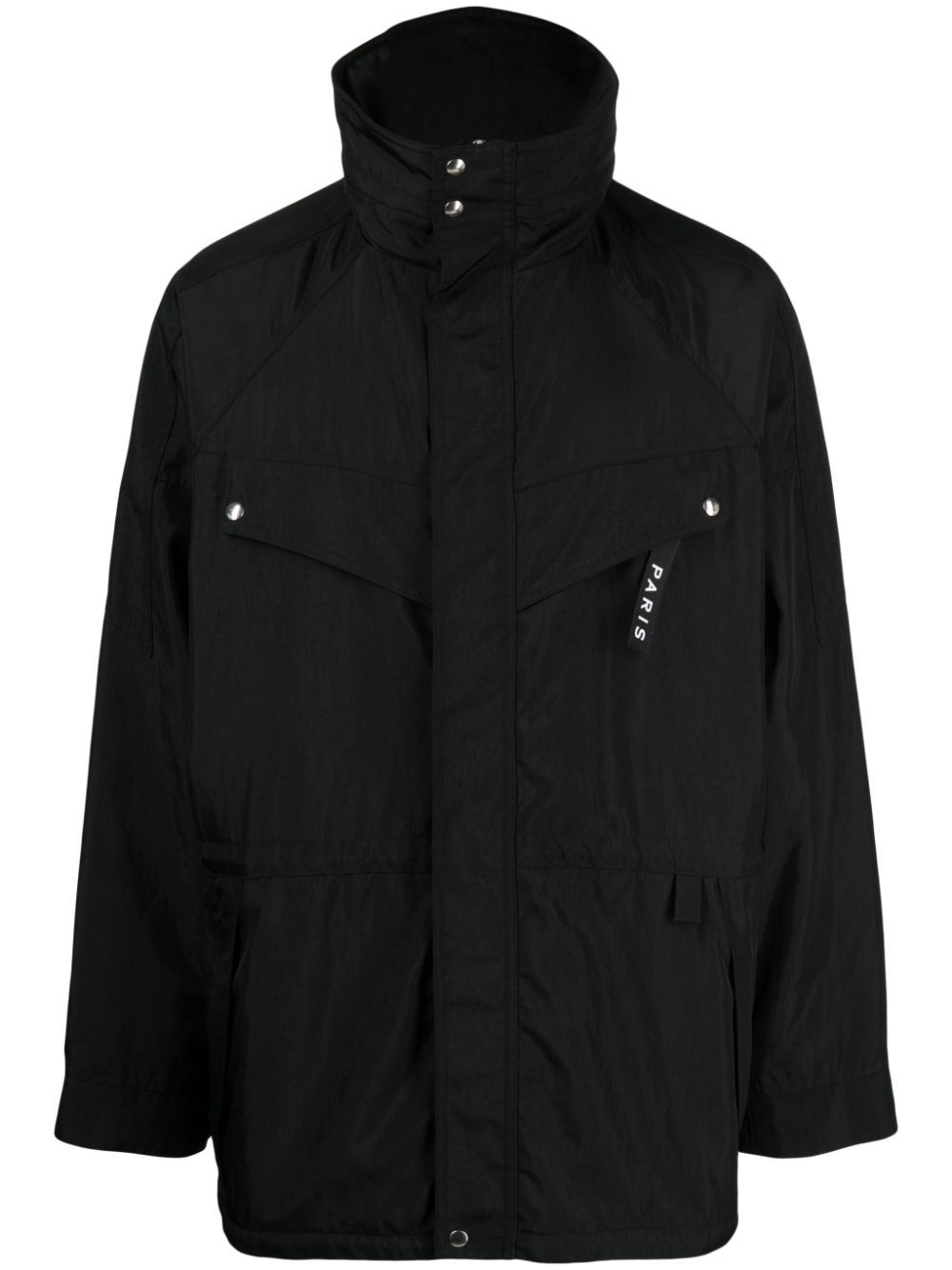 Givenchy logo印花派克大衣 - 黑色