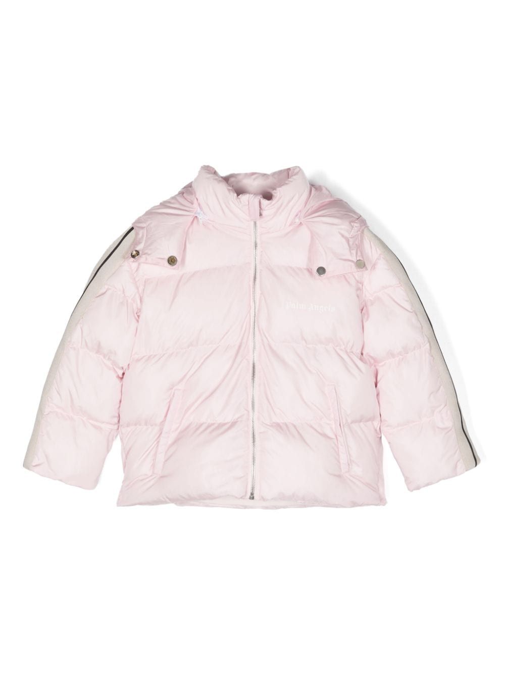 Palm Angels Kids logo印花连帽绗缝夹克 - 粉色
