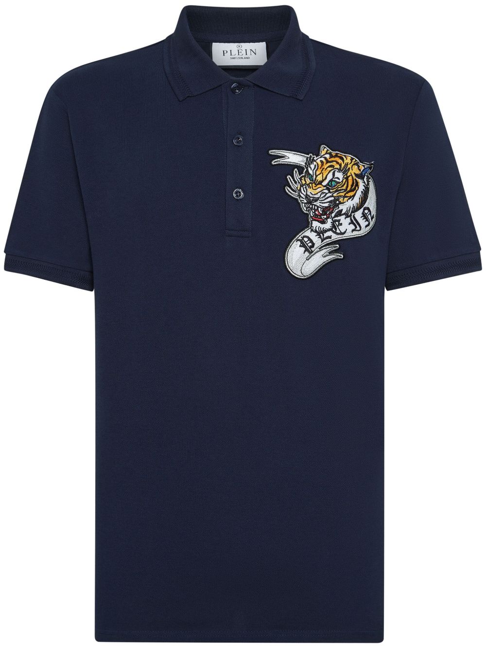 Philipp Plein 刺青印花棉polo衫 - 蓝色