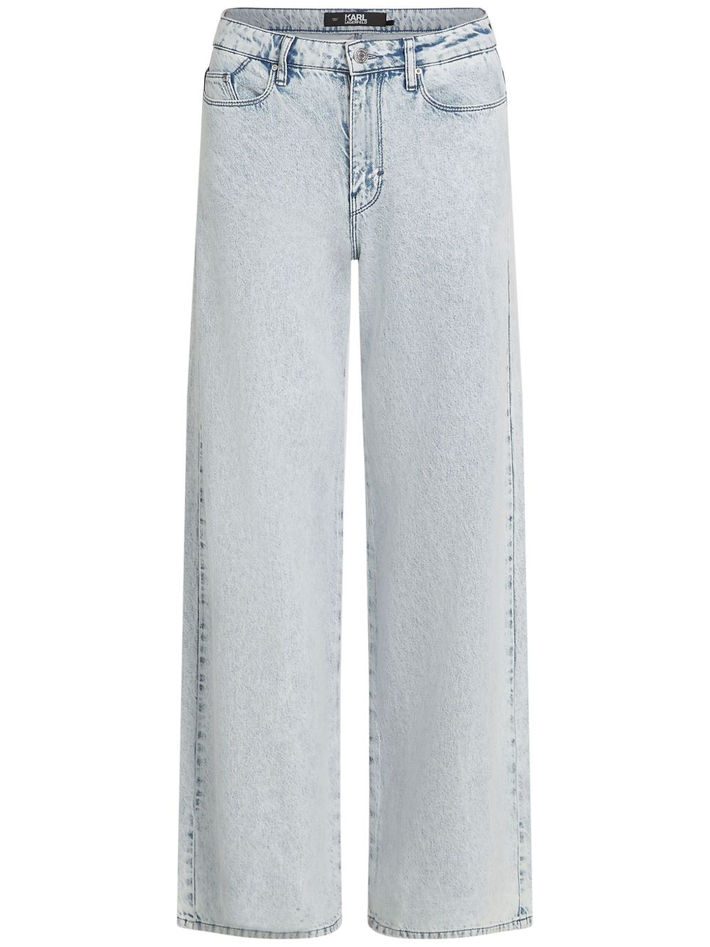 Karl Lagerfeld Jeans 中腰阔腿牛仔裤 - 蓝色