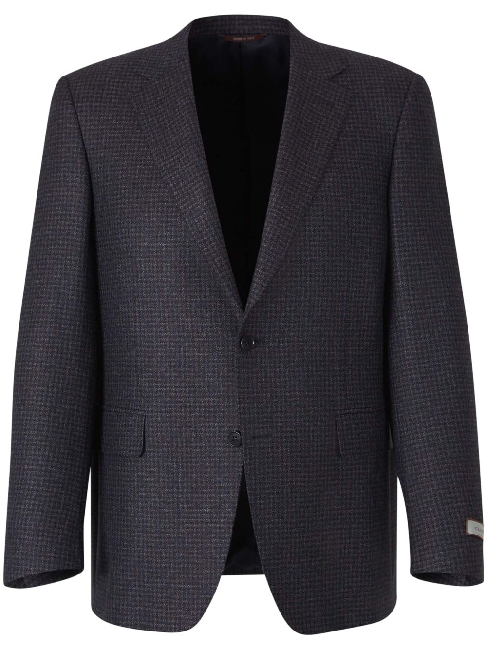 Canali 格纹羊毛西装夹克 - 蓝色