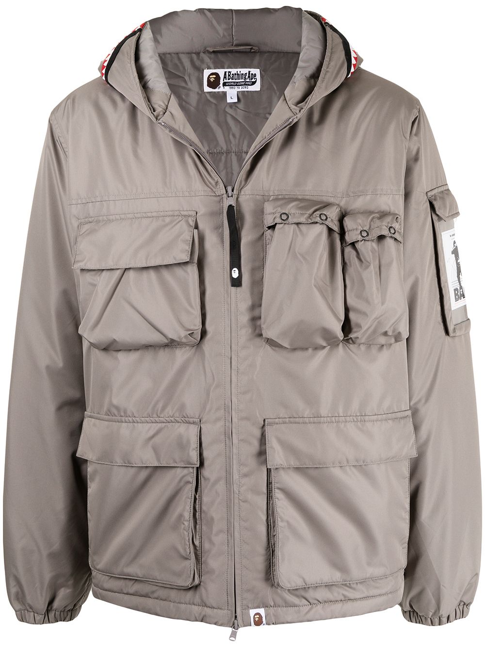 A BATHING APE® 连帽工装口袋夹克 - 灰色