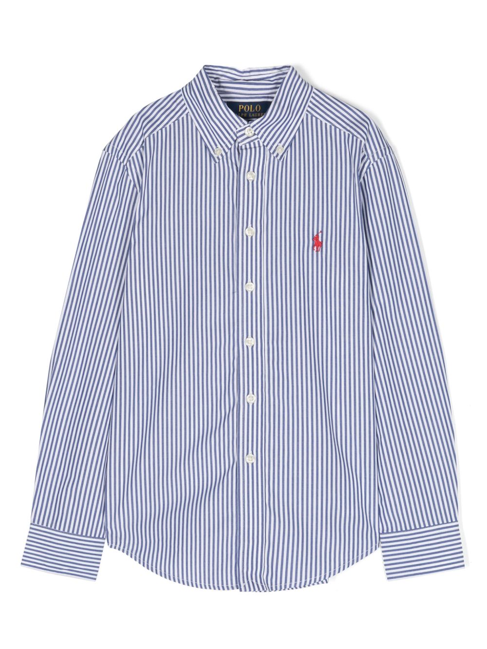 POLO RALPH LAUREN KIDS Polo Pony 条纹衬衫 - 蓝色